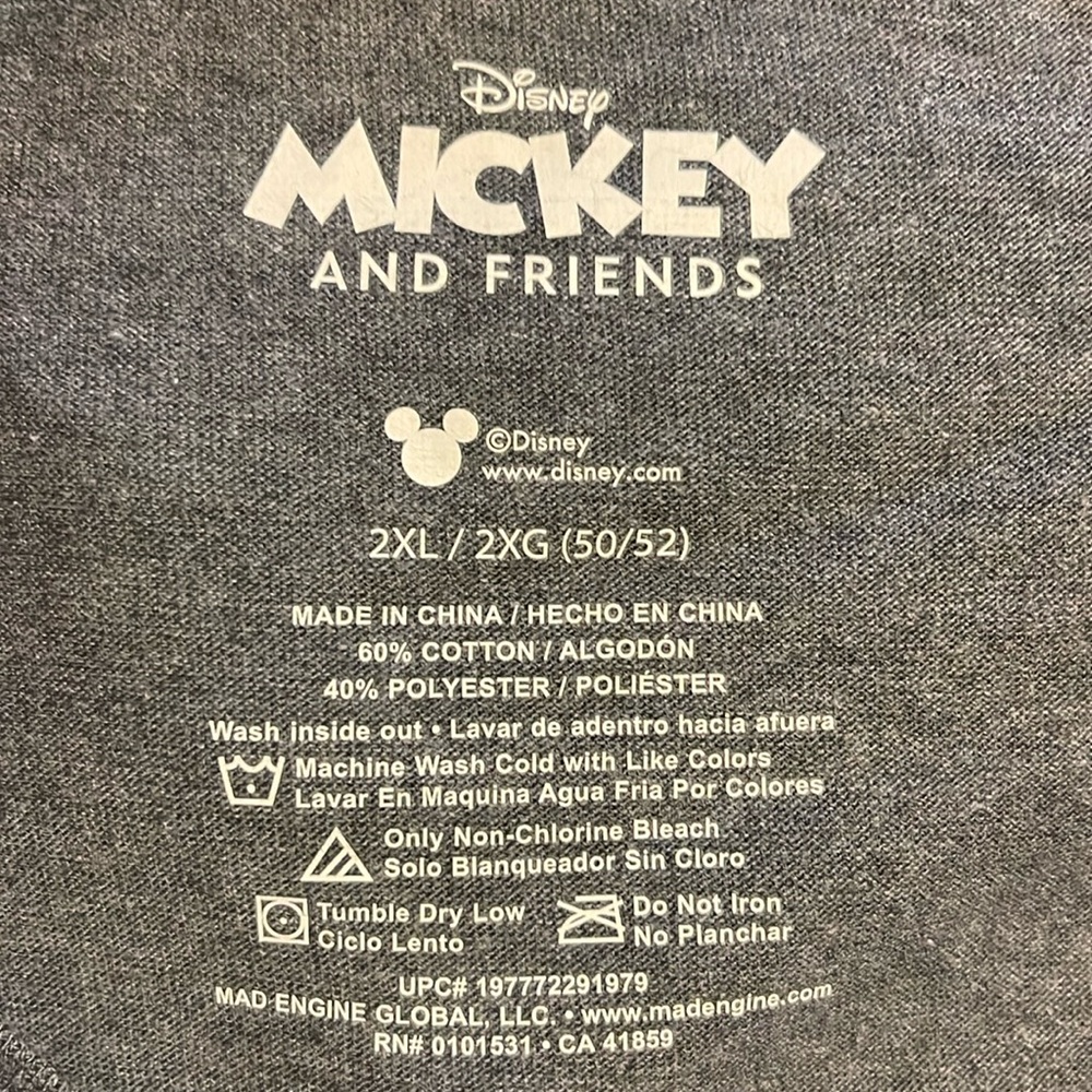 NEW-Classic Mickey Mouse Gray T-Shirt-2XL - Picture 3 of 6